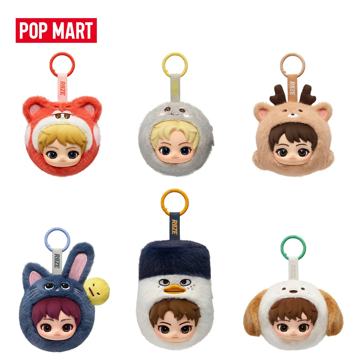 【Великобритания】POP MART RIIZE Fluffy Club Series Мини-брелок-мешочек 1 шт.6 шт. POPMART Милый коллекционный подарок (art.: 3920dcdf696aa) - 3920dcdf696aa