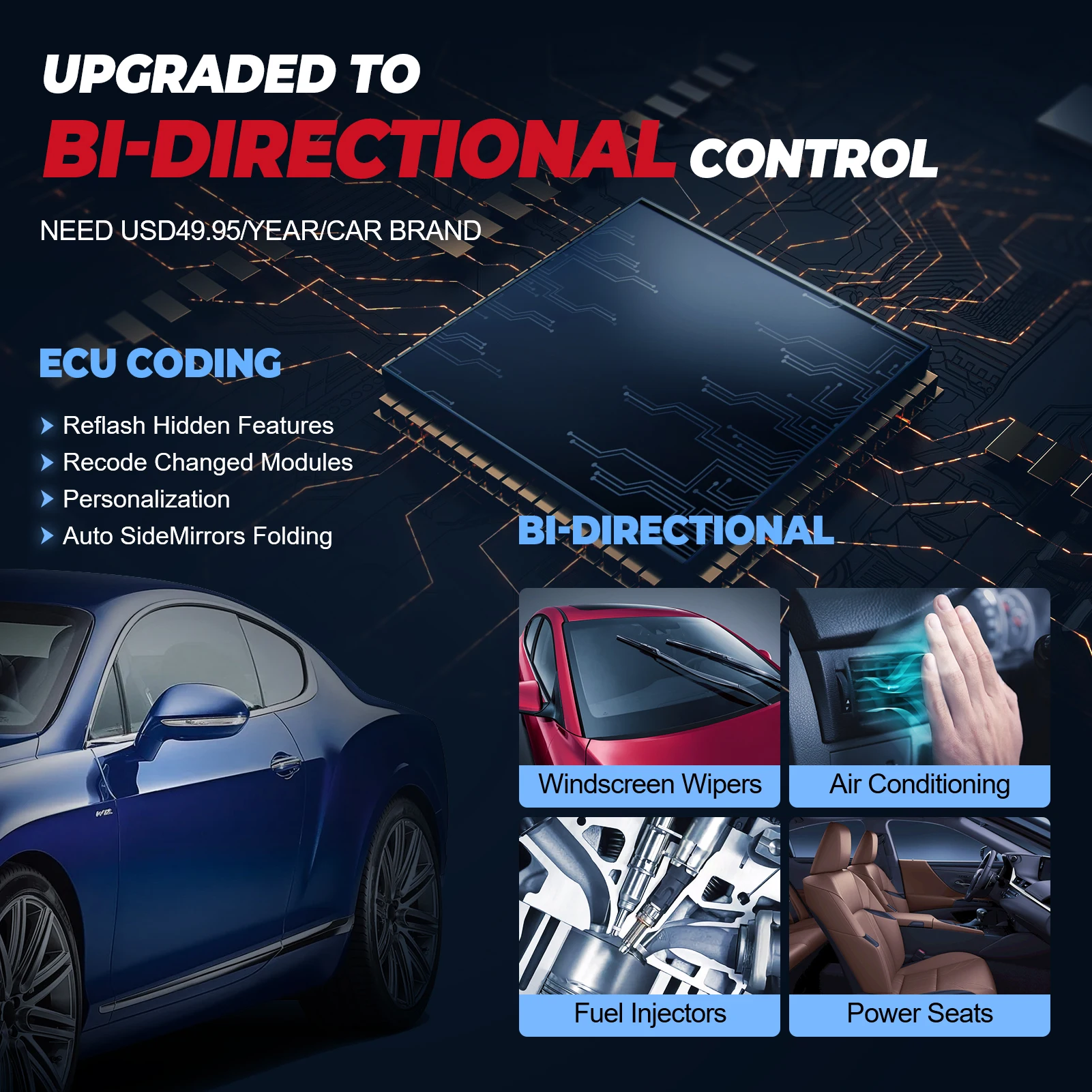 MUCAR VO6 Professional Auto OBD2 Scanner Полная система Все программное обеспечение ECU Coding Action Test 28