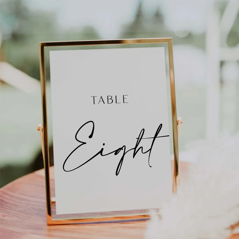 Table Number Template,Wedding and Event Minimalist Table numbers,Wedding Table Numbers with Steel Stand,Calligraphy Plexiglass
