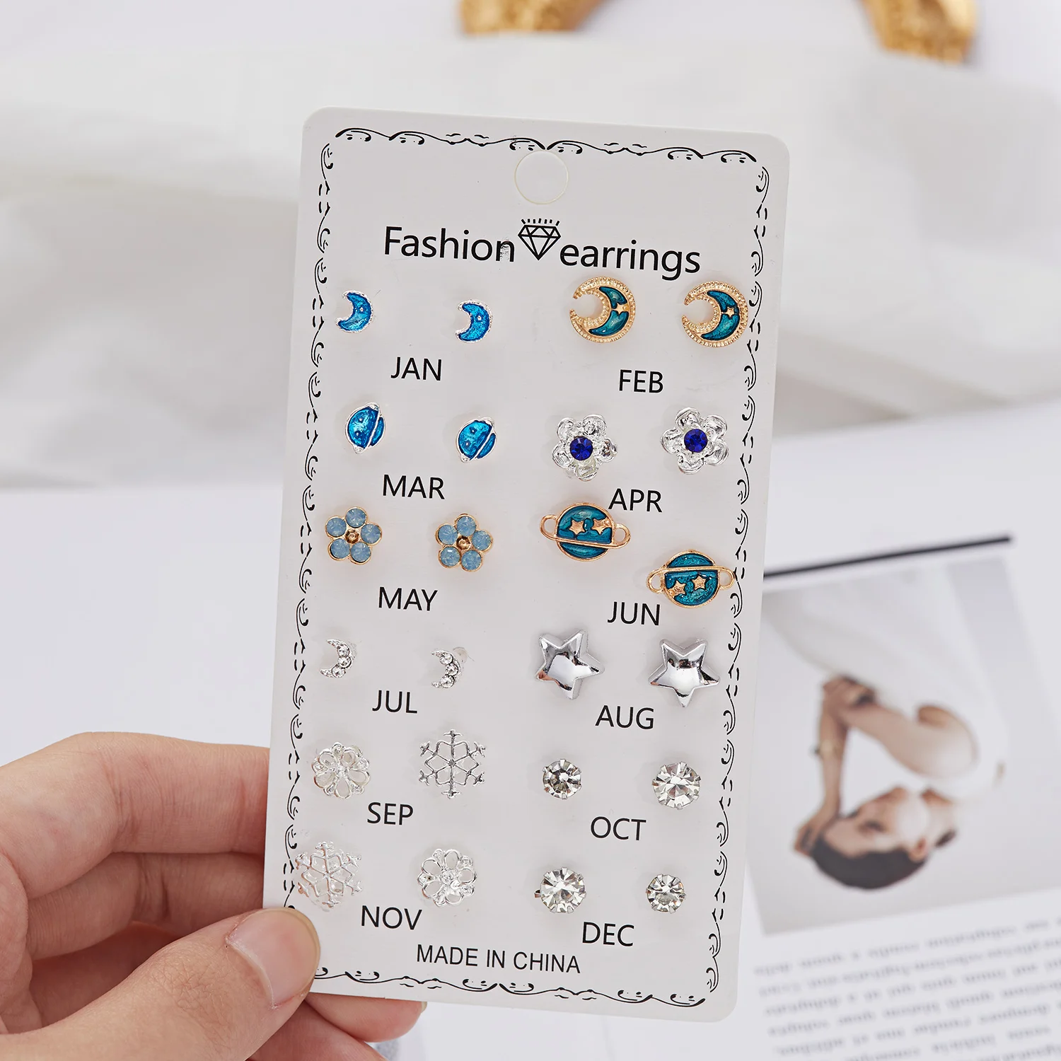 Набор серег-гвоздиков для женщин ювелирные украшения вечеринок с маленькими