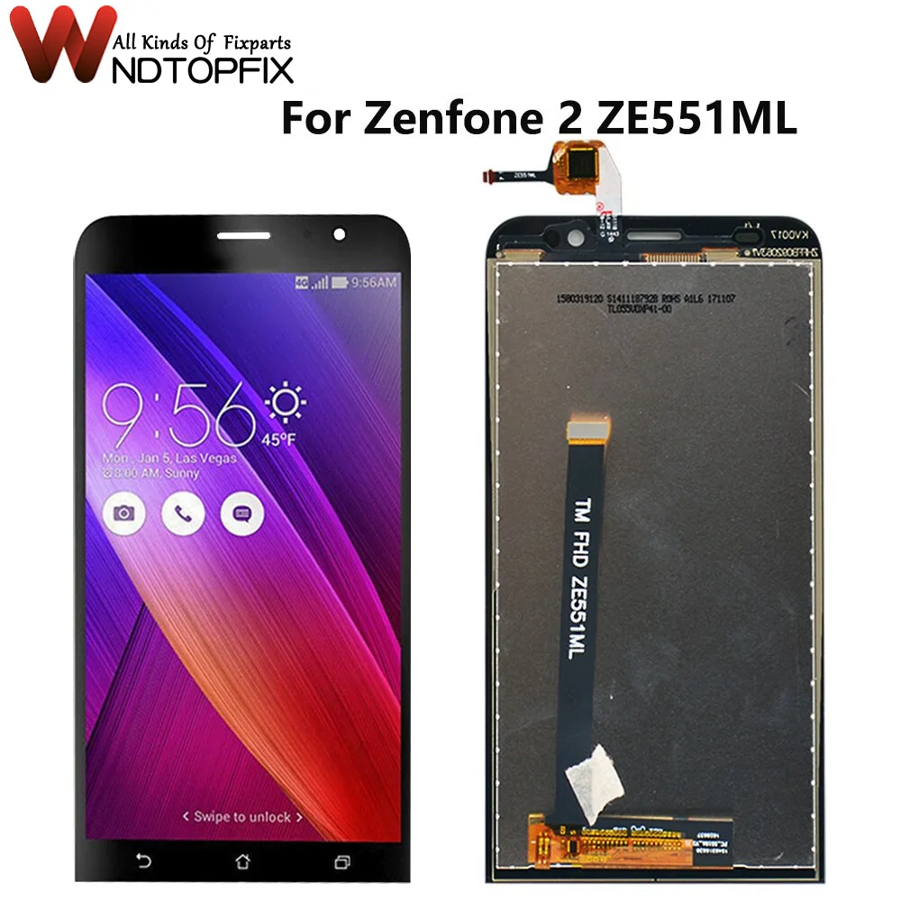 Протестированный ЖК-дисплей 5,5 дюйма для ASUS Zenfone 2 ZE551ML, ЖК-дисплей, сенсорный экран, дигитайзер с рамкой для ASUS Zenfone 2 ZE551ML Z00AD LCD