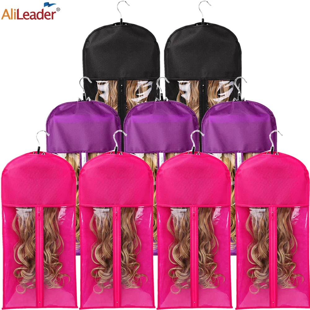 

Dust-proof Hair Wigs Storage Bag with Hanger Waterproof and Portable Storage Carrier Case Hair Extensions Bag and Strong Holder