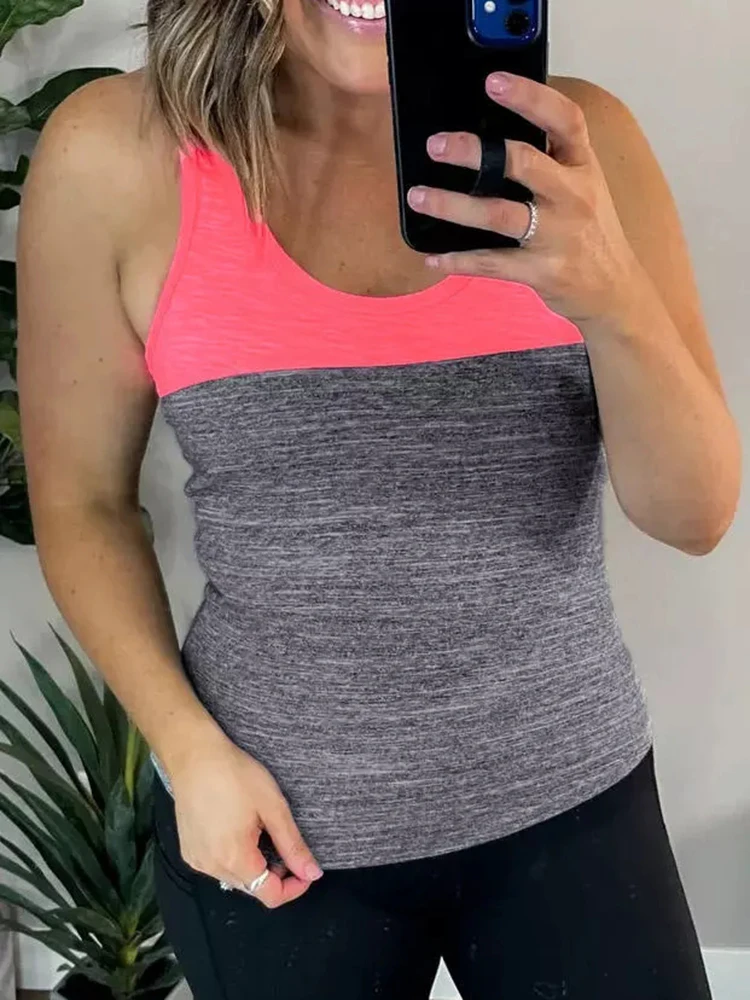 

Женская летняя майка без рукавов с круглым вырезом