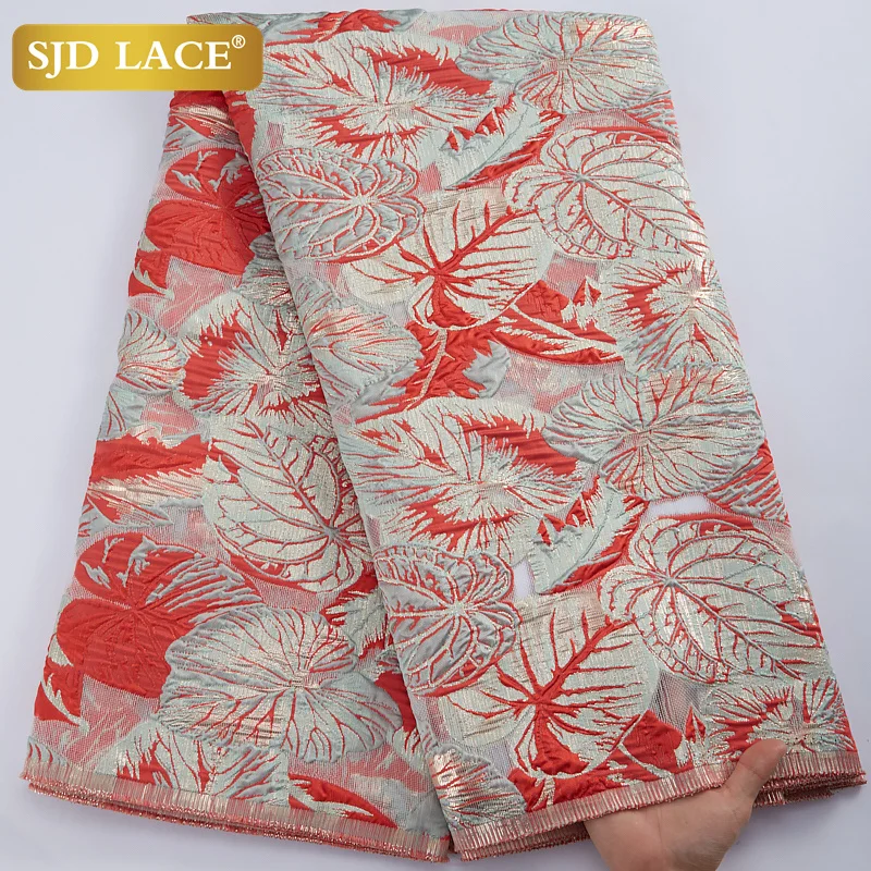 Кружевная блестящая жаккардовая кружевная ткань SJD для свадебного платья 2022