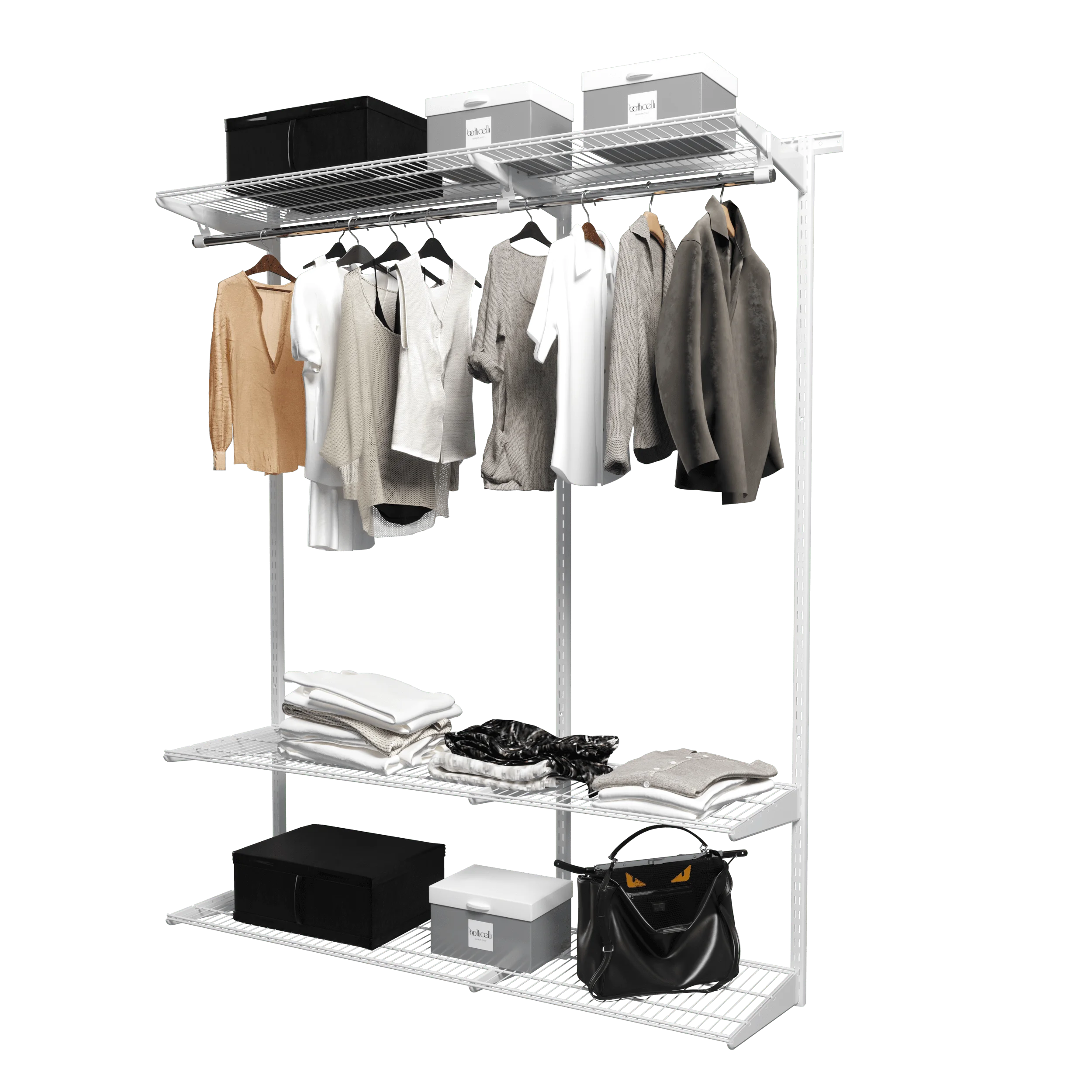 Гардеробная система Титан-GS в прихожую белая 450 | Мебель