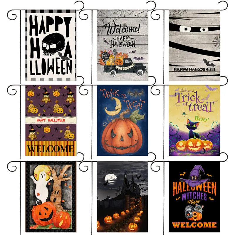 

Halloween Series Creative Festive Garden Flag Skull Pumpkin Yard Decoration Banner 30*45cm（11.81IN*17.71IN）