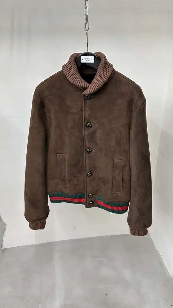 Модный Топ В Стиле GUCCI Новая Мужская Шерстяная КуртКа Из Кашемира Цвета Майяр