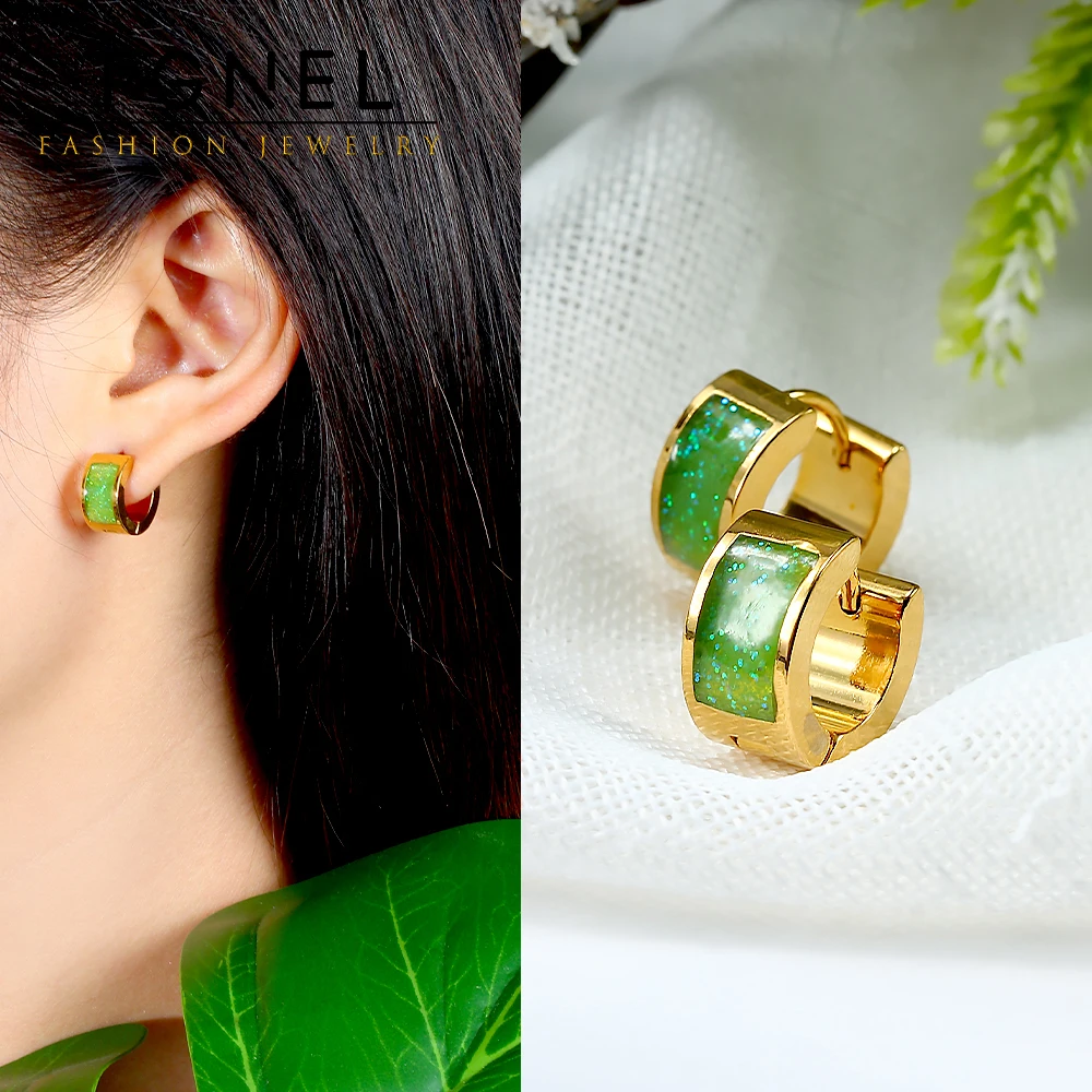 

Hoop Earrings 12 Colors Thick Small Gold Color Women Men Boho Flash Brilliant Huggie Round Sleeper Happy Jewelry Accessories