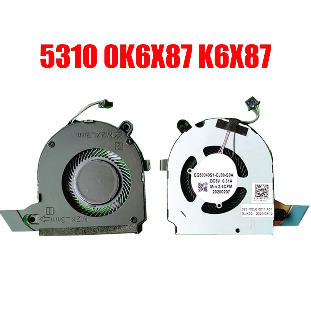 Вентилятор ЦП для ноутбука DELL Latitude 5310 2-в-1 для Latitude 5310 0K6X87 K6X87 EG50040S1-CJ00-S9A DC5V 0.31A 023.100J6.0011 Новинка