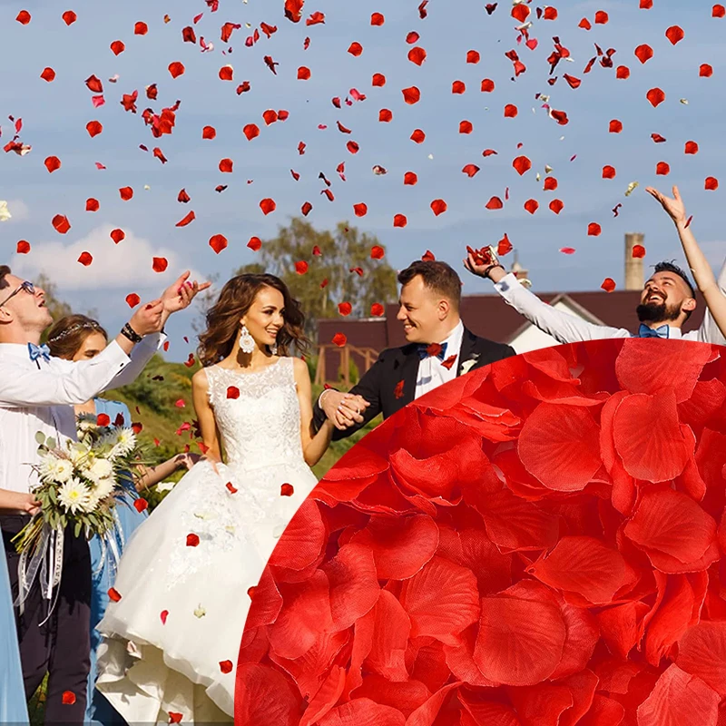 

Hot 10000/15000PS Rose Petal Romantic Artificial Flower Silk Petals For Valentine Day Wedding Walkway Carpet Decor Drop Shipping