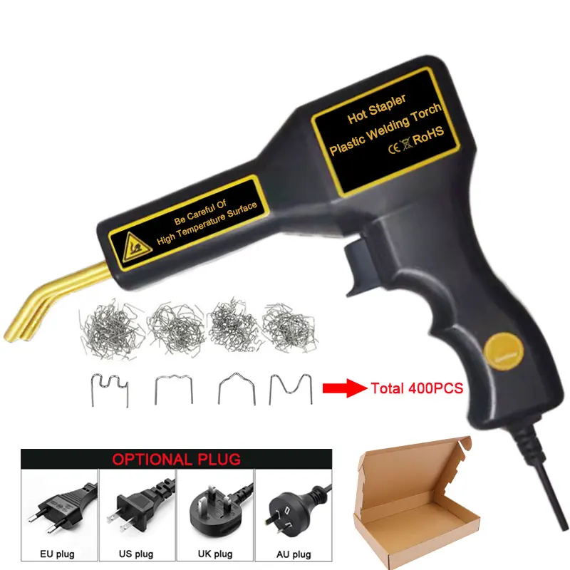 Bumper Plastic Welding Machine Heat Gun 70w Portable Bumper Welder Household PVC Pipe Soldering Iron Plastic Gun Repair Kit