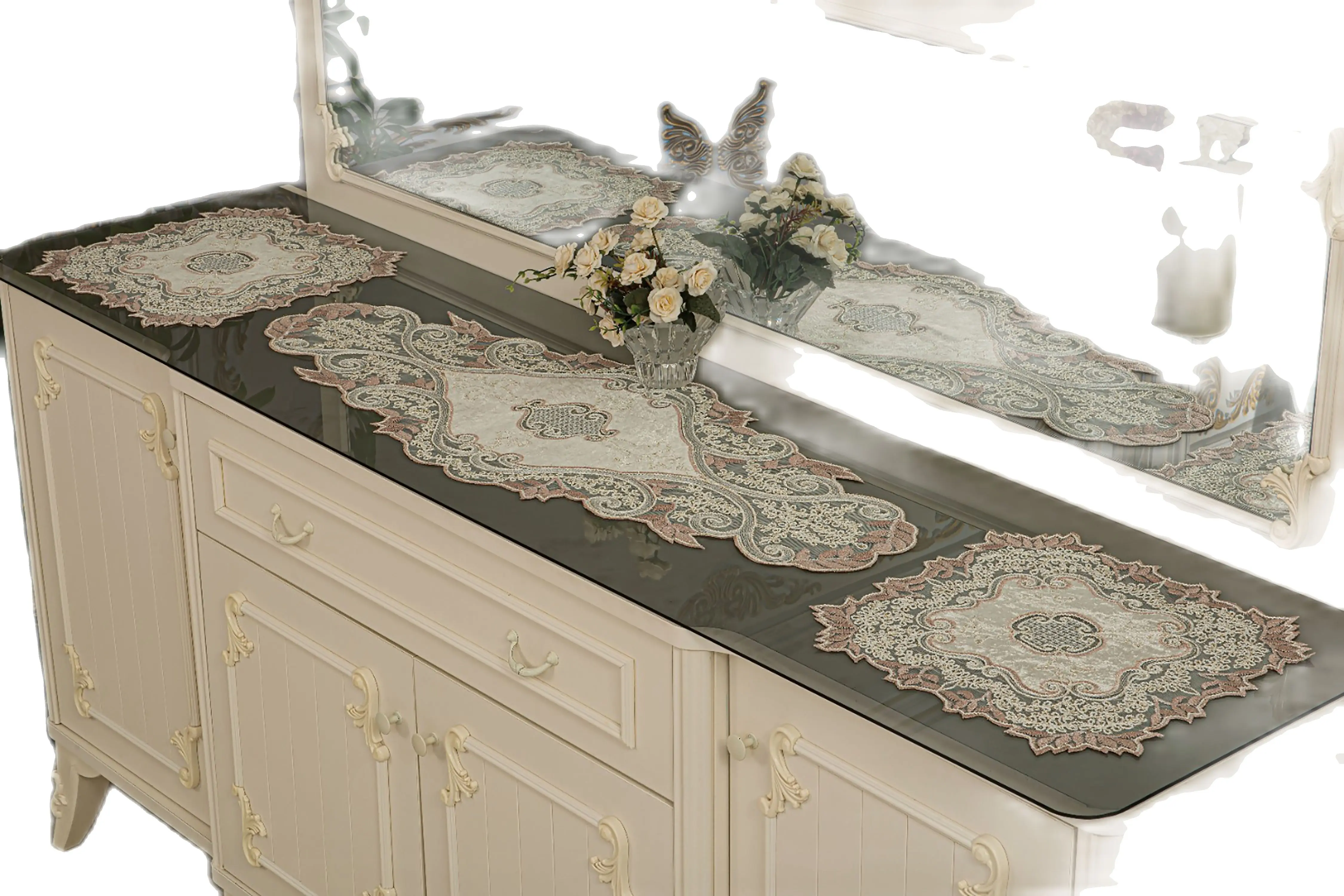 

Набор из 3 предметов для гостиной, для ежедневного использования, для особых случаев, для свадьбы, эстетически элегантная бархатная ткань, ф...