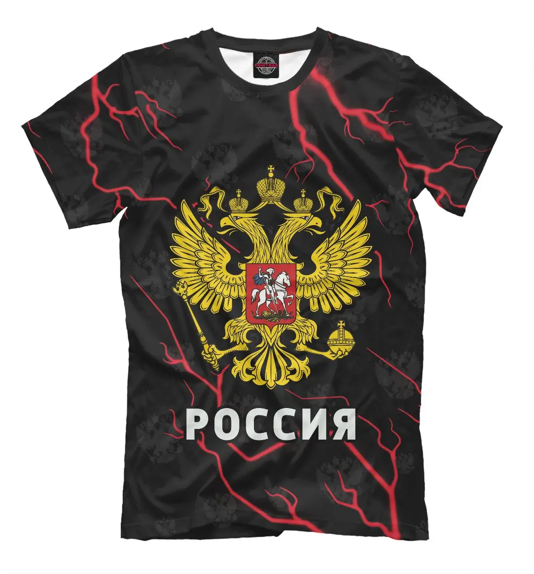 Summer Round Neck T-shirt 3D Printing Russian National Emblem Pattern Men's and Women's Short-Sleeved Shirt Free Shipping