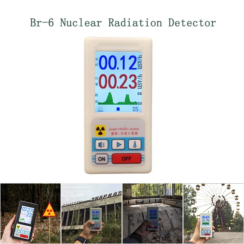 

BR-6 Nuclear Radiation Detector Mobile Geiger Counter Dosimeter Digital X-ray Beta Gamma Radioactivity Battery Powered