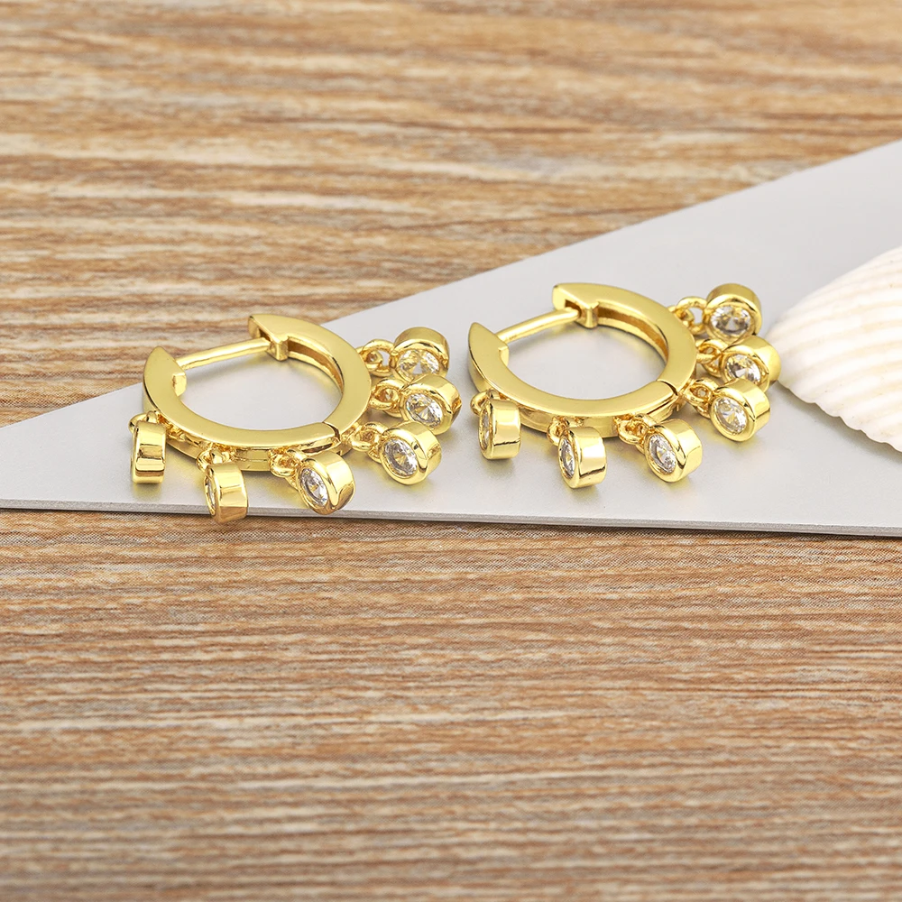 Женские серьги-подвески AIBEF роскошные блестящие серьги золотого цвета с медным