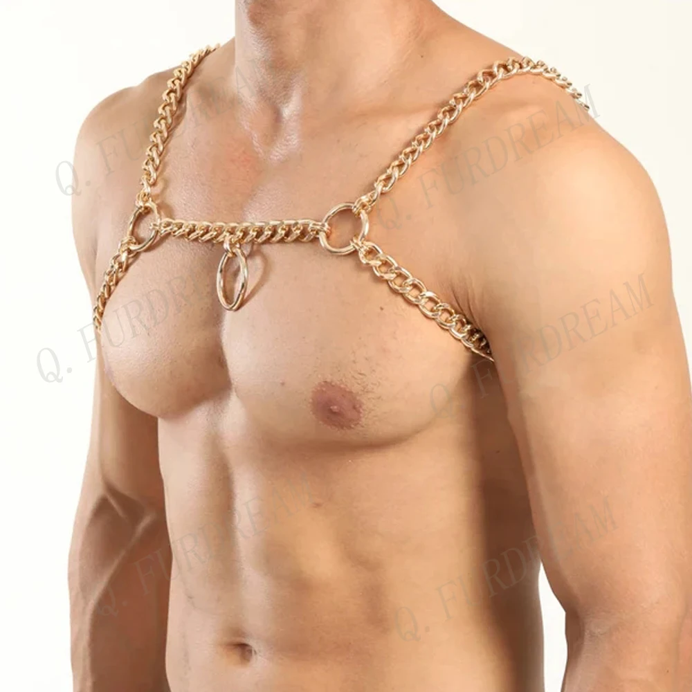 Мужская металлическая цепочка ожерелья для тела сексуальное кольцо