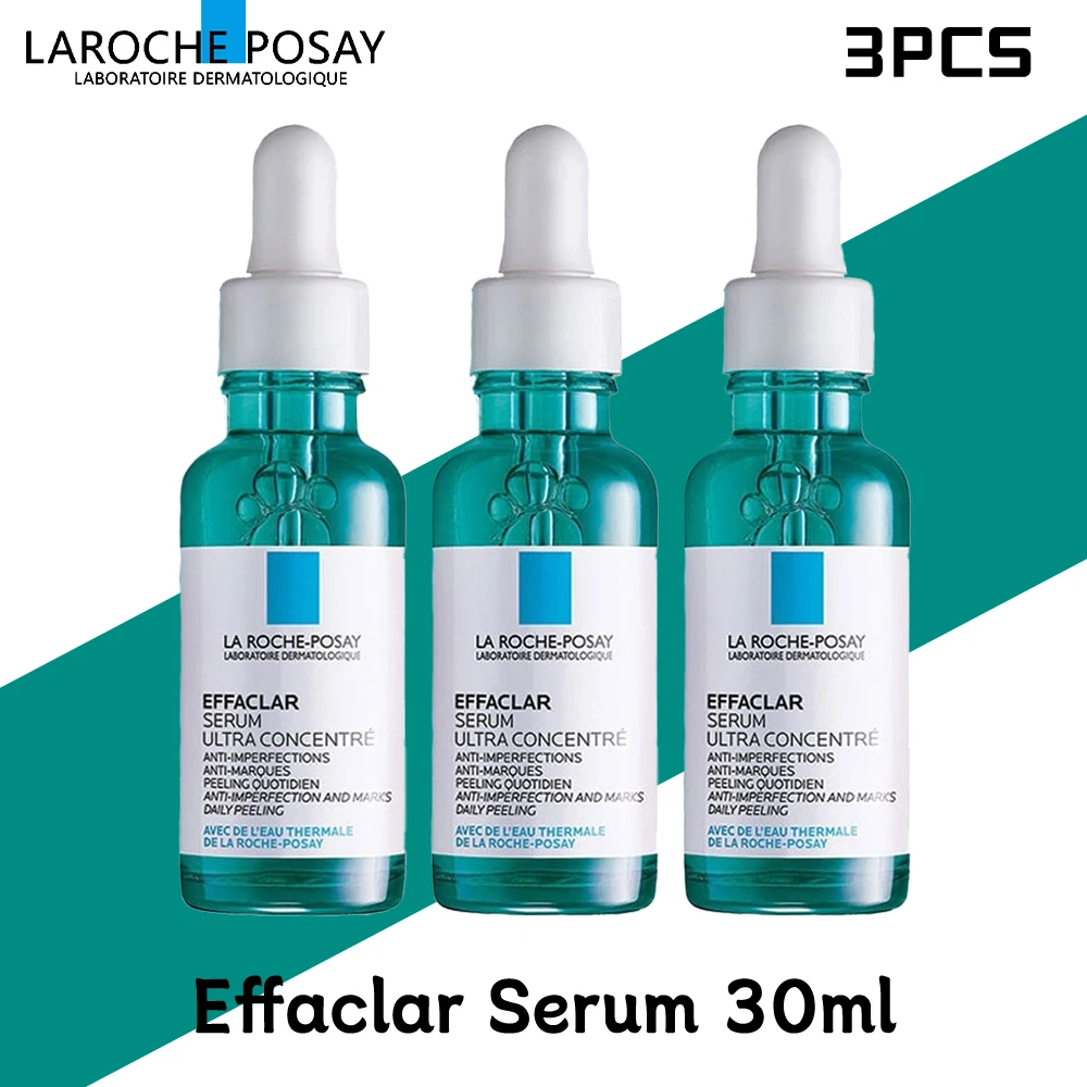 

3PCS La Roche Posay Effaclar Facial Serum 30ml Gentle Exfoliation Non-greasy Repair Acne Blemishes Brightens and Evens Skin Care