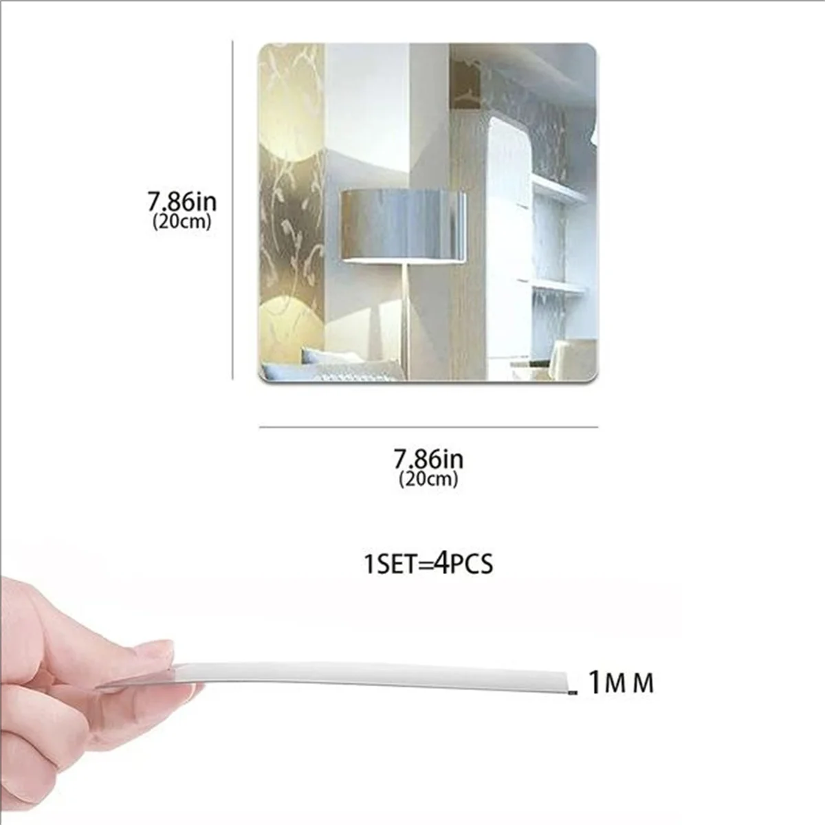 

Зеркальные наклейки на стену 4 шт