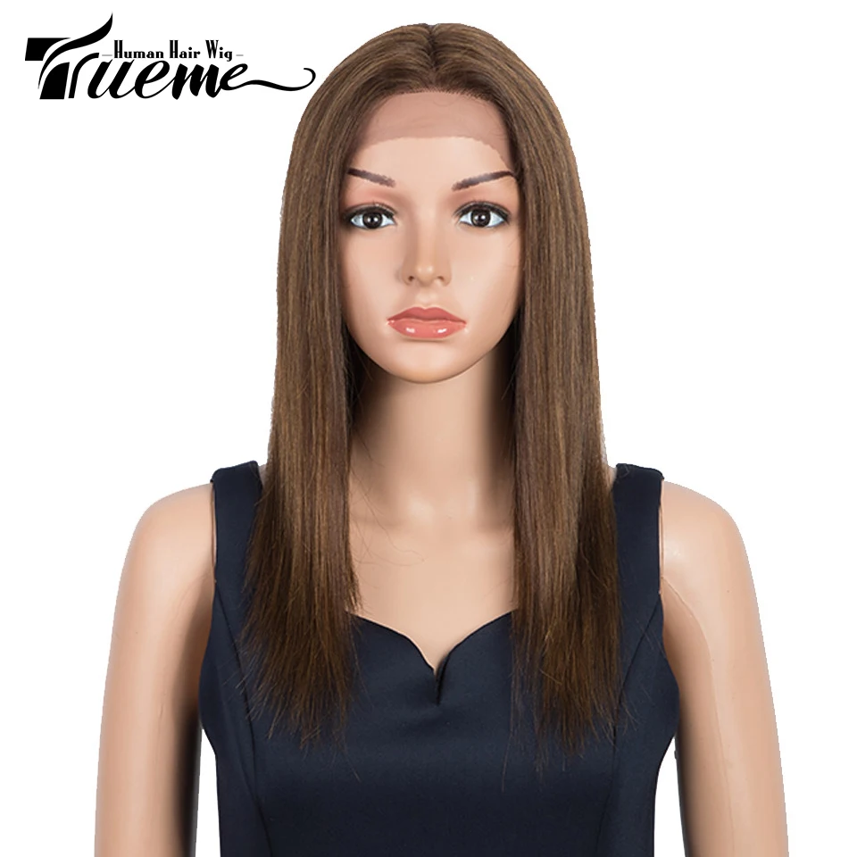 Trueme Straight Bob Lace Front Human Hair Wigs Brazilian Ombre Ginger Brown T Part Transparent Lace Human Wig For Black Women