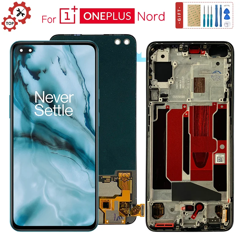 

6.44'' Original For Oneplus Nord AC2001 AC2003 LCD Display+Touch Digitizer Frame Full Replacement Oneplus 8 Nord Panel Digitizer