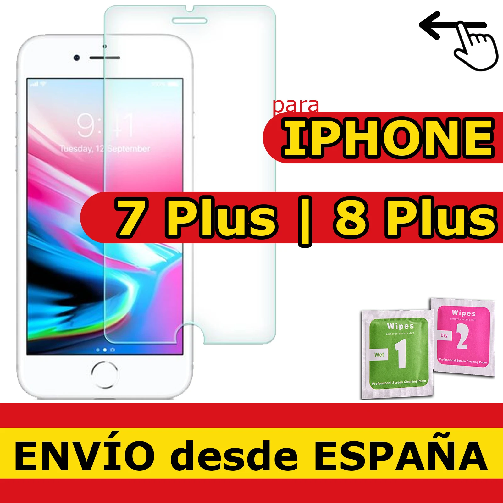 Pellicola Vetro Temperato Per Iphone 7 Plus / 8 Plus Protezione Qualità Premium 9H 0.33Mm