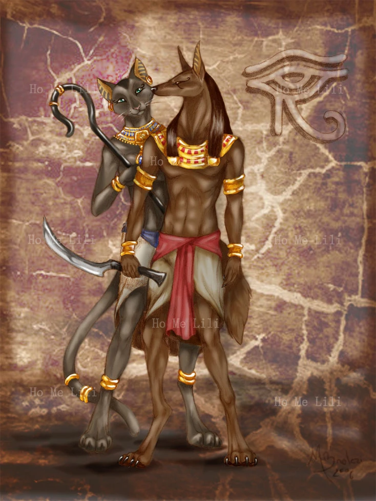 Bastet, кошка, богиня и Анубис, бог смерти, Древний Египет, мифология,  судья мертвых гобеленов от Ho Me Lili для гостиной, спальни | AliExpress