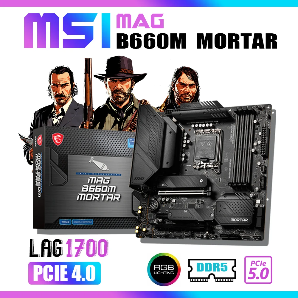 

MSI MAG B660M MORTAR DDR5 LGA1700 Motherboard B660 Mainboard 128G 6200(OC) Support Intel 12th 13th Gen i3 i5 i7 i9 Kit mATX