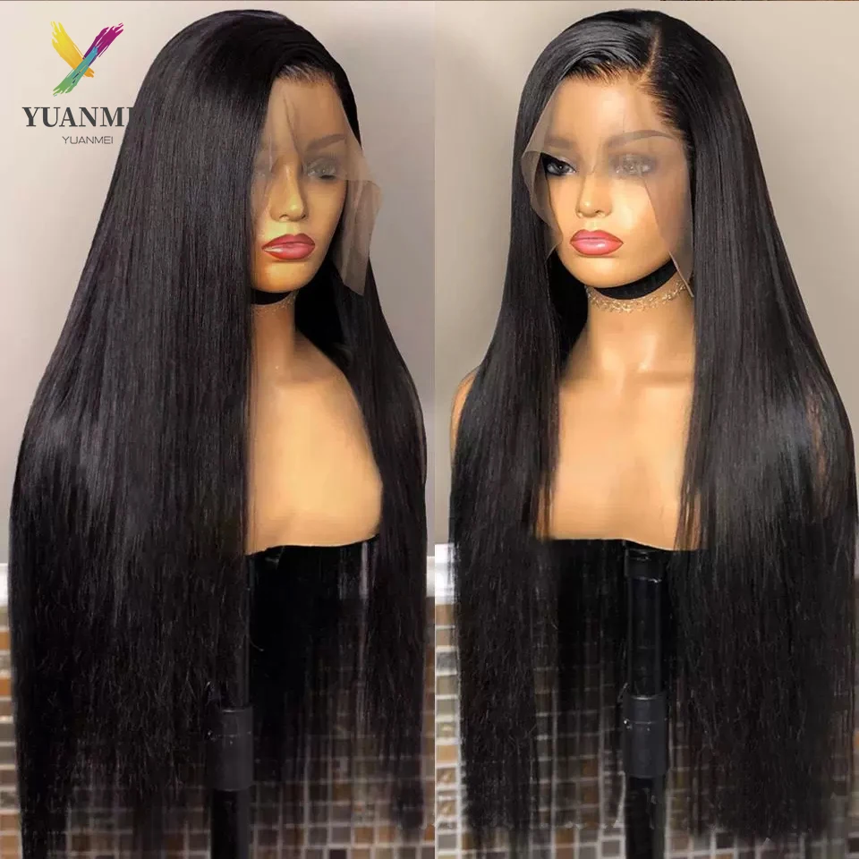 HD Transparent Bone Straight 13x4 Lace Frontal Wigs For Women 30 Inch Brazilian Lace Front Human Hair Wig On Sale Clearance