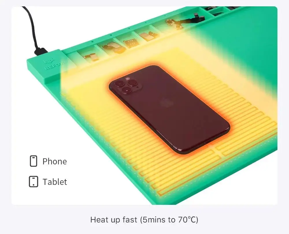 REFOX RS30 heating pad,high temperature crimpingprofessional silicone pas for mobile phone repairMobile repair tools