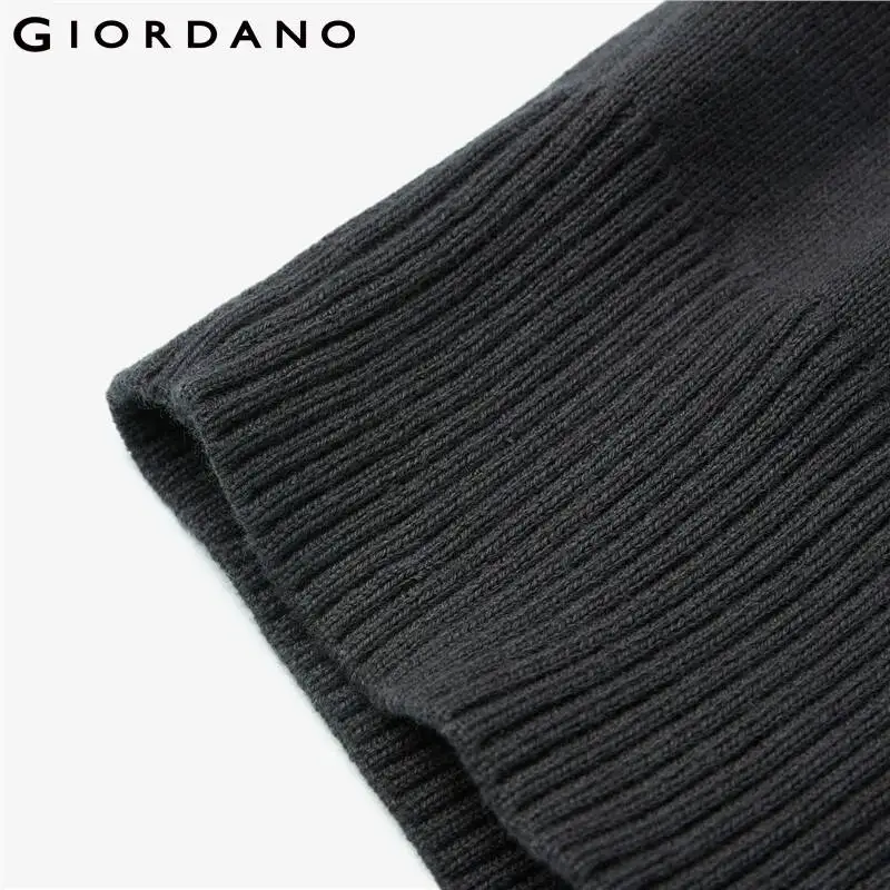 Giordano Men Polo Combed Cotton Long Sleeve Knit Polo Shirt 12 Stich Knitting Thick Polo Shirts Long Sleeve Casual Polo 18052605