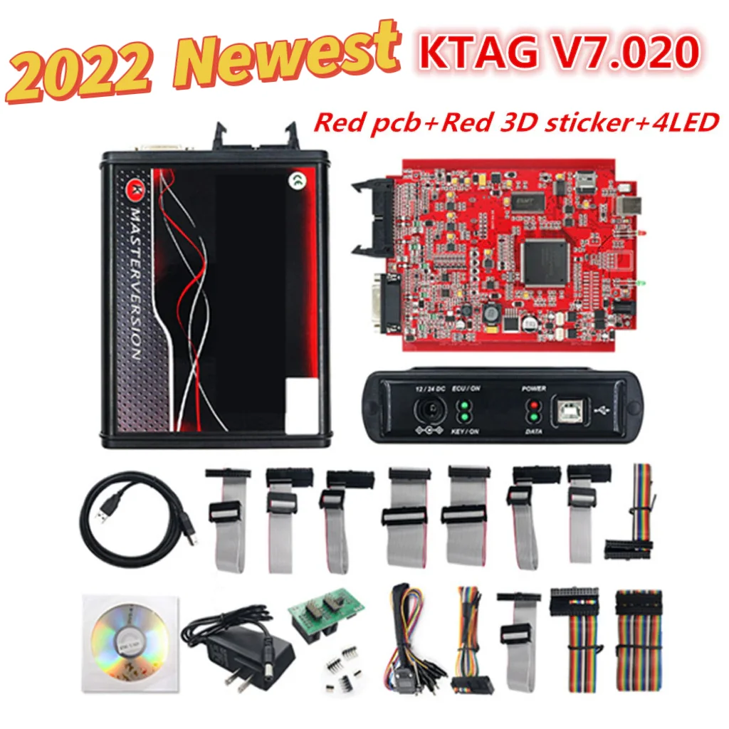 2022 KTAG V7.020+ KESS V5.017 4 LED 2.25 Online OBD2 ECU Chip Tuning Tools KESS 5.017 K-TAG ECU Programmer