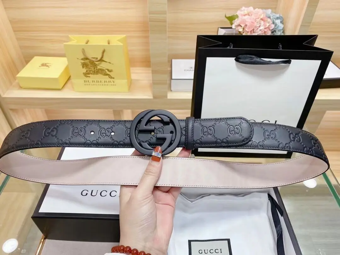 точная копия 1:1 Gucci Style Luxury Copy1:1 Бутик С Пряжкой Из Чистой Стали Модный Универсальный Мужской Ремень Для Отдыха 38 См