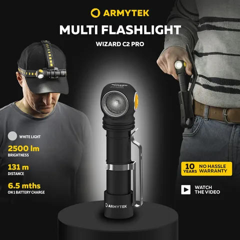 Фонарь налобный Armytek Wizard C2 Pro Magnet USB
