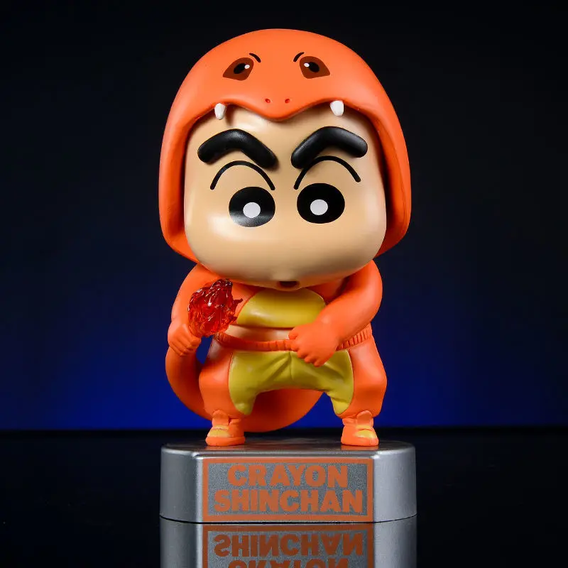 

POKEMON Anime Figure Pikachu Charmander Cosplay Kawaii Crayon Shin-chan Children‘s Toys for Halloween Gift Collection Statue