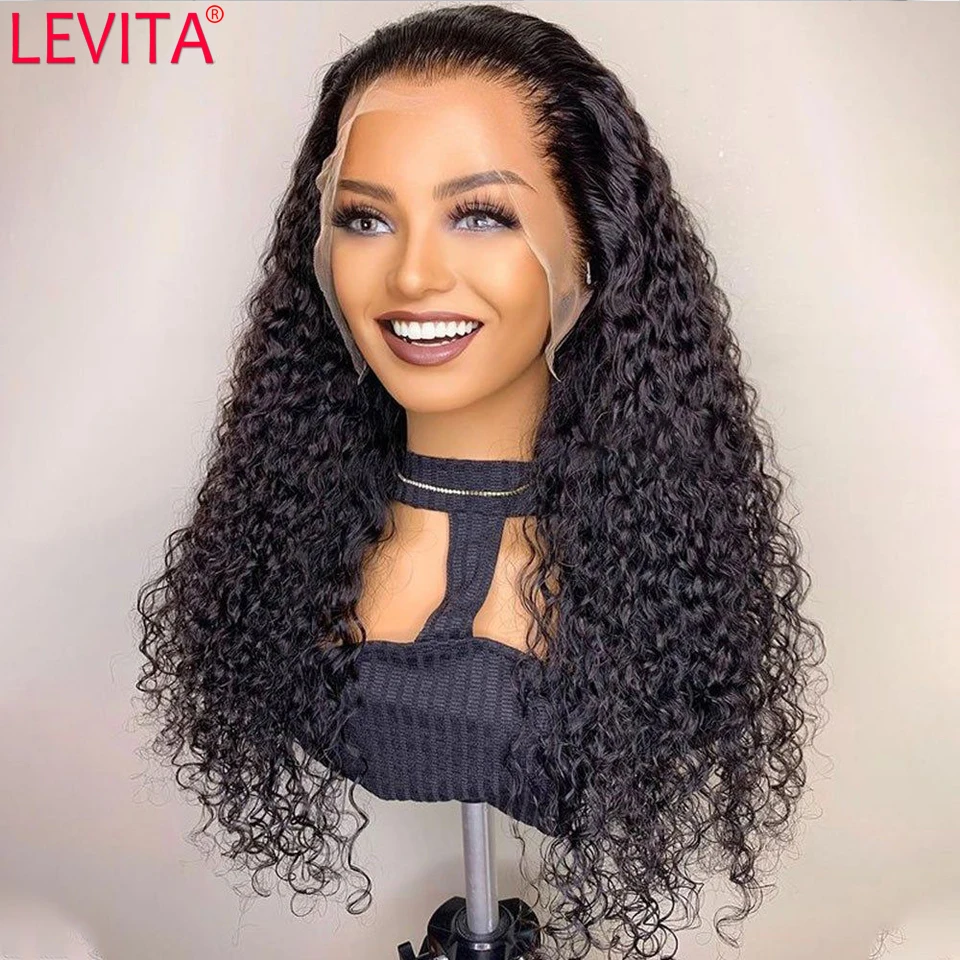 13x4 Afro Kinky Curly 250 Density Lace Wig 30 Inch Lace Frontal Wig Brazilian Deep Curly Lace Front Human Hair Wigs For Women