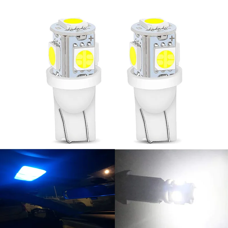 

2x T10 W5W Car LED Interior Dome Reading Bulb 12V Turn Signal Light Wedge Side Clearance Brake License Plate Luggage Trunk Lamp