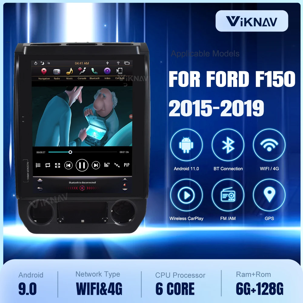 

Автомобильный радиоприемник PX6 на Android для Ford F150, 12,1, 2016, 2017, 2018, 2019, GPS-навигация