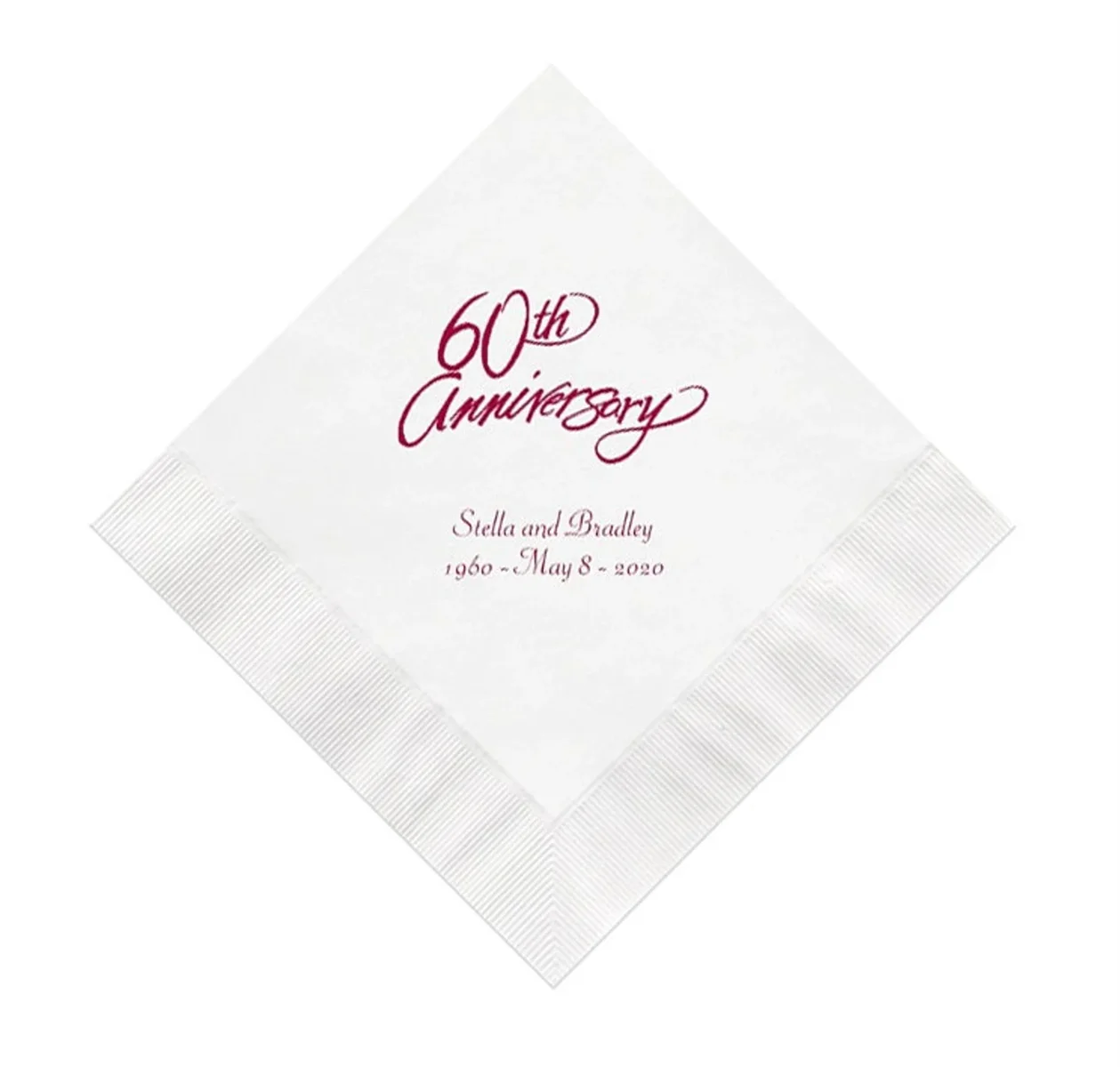 Салфетки на годовщину 60-го сценария персональный набор из 50 предметов 60-е