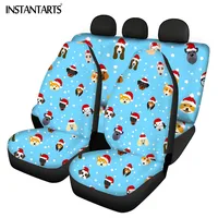 INSTANTARTS Vehicle Protector Covers Fuuny Christmas Dogs Design Easy to Install Anti-Slip Car Universal Front and Back Seat Pad