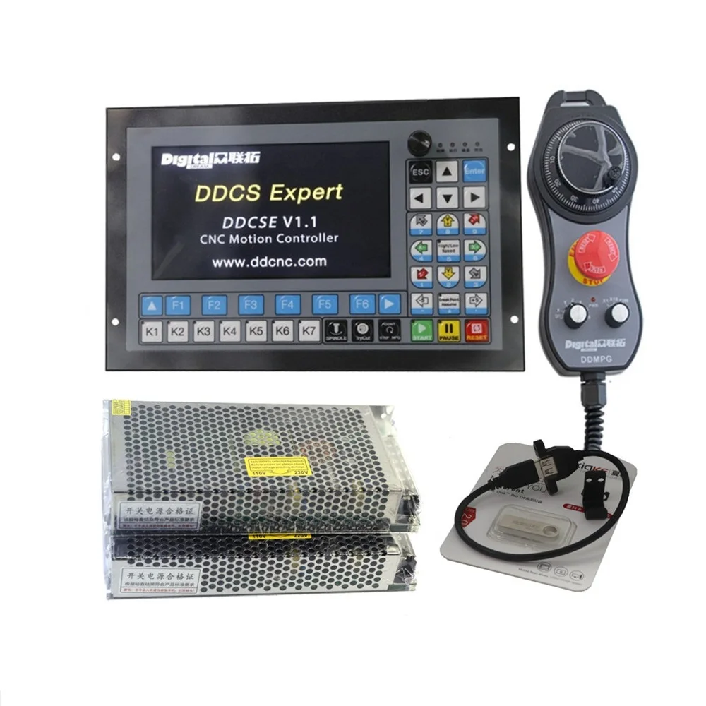 

Контроллер фрезерный CNC DDCSexpert с 3/4/5 осями, с маховиком, MPG и источником питания, 100 Вт, 24 В, а