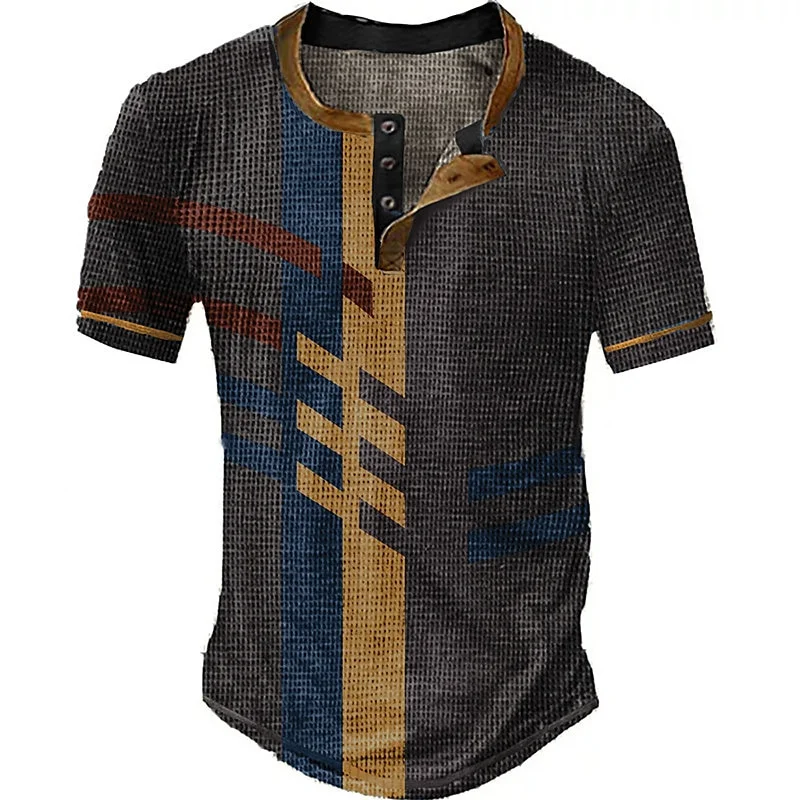 

Summer tops men's T-shirt Henry shirt Henry Street vacation short sleeved clothing Modern casual top clothing