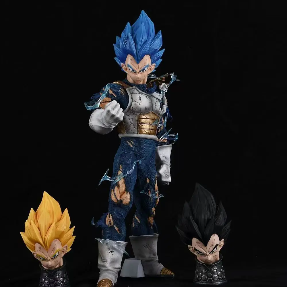 

Bandai Doll Anime Dragon Ball Z GK Super Saiyan 3 Head Vegeta Action Figure Collectibles Decorative Figure Toy Christmas Gift