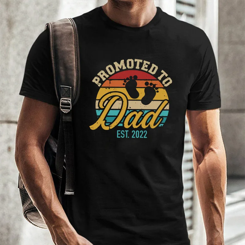 

T shirt Anime Dad 2022 Letter Fashion Print Short Sleeve Funny T shirts Summer Casual Men's Clothing Black Sports T-Shirts S-9XL