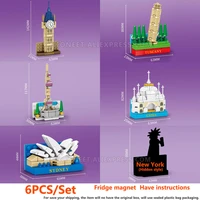 sembo moc mini city street view building blocks architecture street city view fridge magnet toy set 1