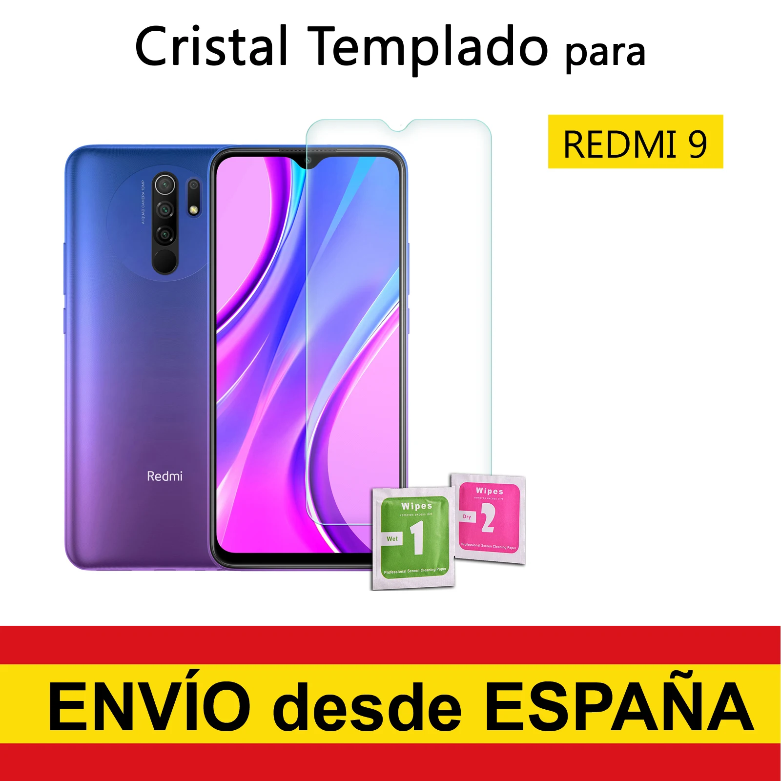 Tempered Glass Screen Protector for XIAOMI REDMI 9, Premium Quality 9H 0.33mm