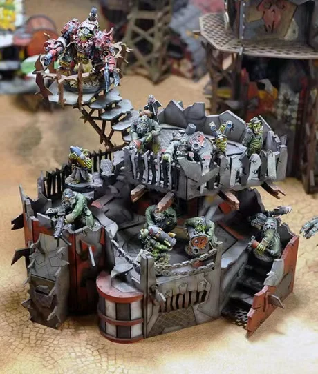 

ORK FORTRESS, Orc Space Warrior Boss Wargame Miniatures, Figure, Terrain, Scenic Bases, RPG, TRPG, Pathfinder, Infinity, Gamemat