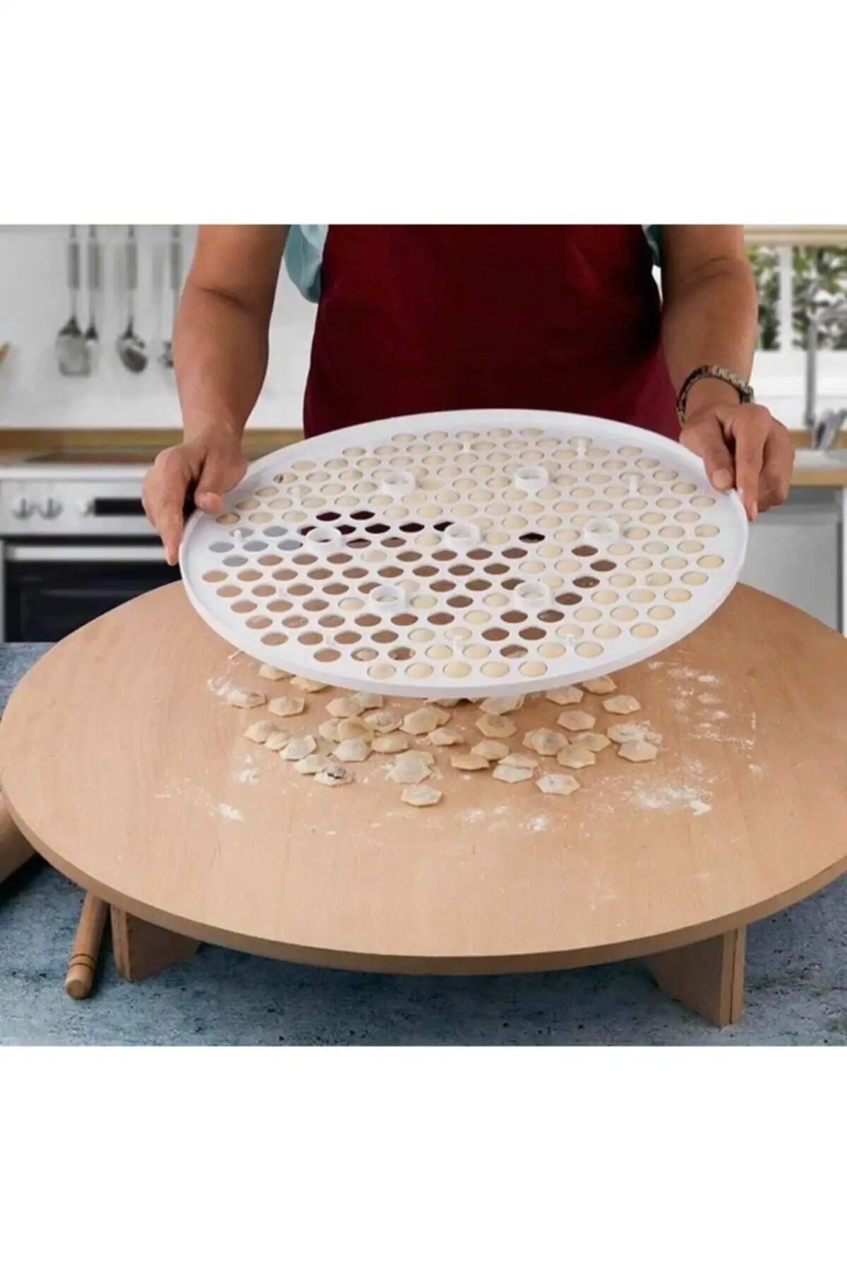 

Kitchen Accessories Dumpling Pelmeni Pres For Ravioli Making 200 Hole Mold Manual Dumplings Maker Plastic Cake DIY Form
