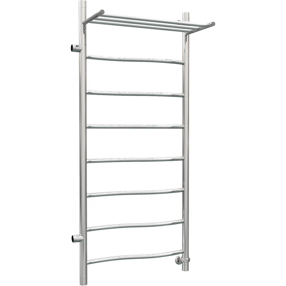 Water heated towel rail роснерж wave l101101 120x60 with shelf and side connection 800 left |