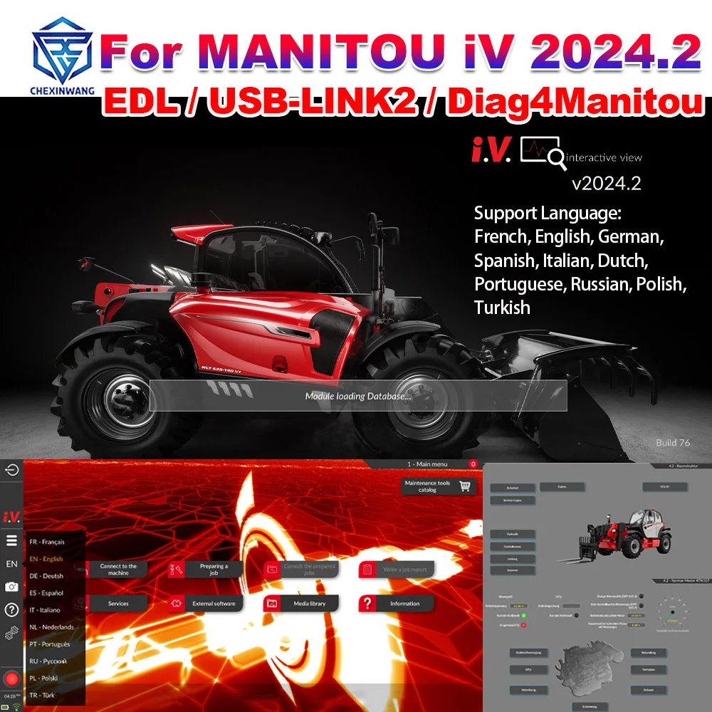 Интерактивный просмотр для MANITOU iV 2024.2 AL/ALT/BT/MC/MLA/MSI/MLT Поддержка диагностики ETC EDL USB