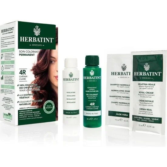 

Permanent Herbal Hair Color Copper Chestnut 4R Copper Chestnut 150 ML